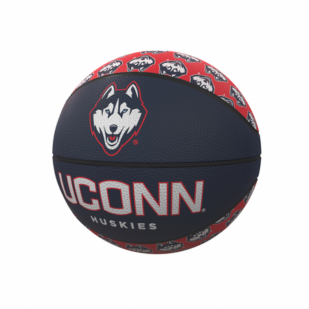 LOGO BRANDS UConn Repeating Logo Mini-Size Rubber Basketball 226-91MR-1